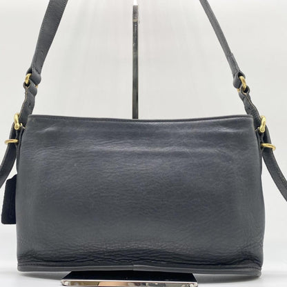 COACH Shoulder Bag Purse Old 9802 Leather Black Authentic