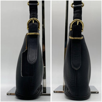 COACH Shoulder Bag Purse Old 9802 Leather Black Authentic