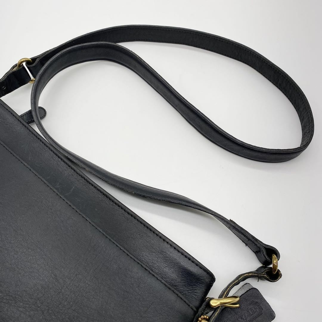 COACH Shoulder Bag Purse Old 9802 Leather Black Authentic