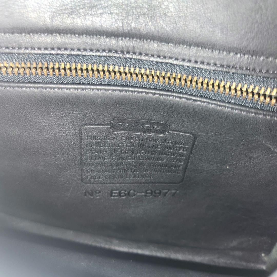 COACH Hand Bag Tote Purse Old Turn Lock Leather Black Authentic