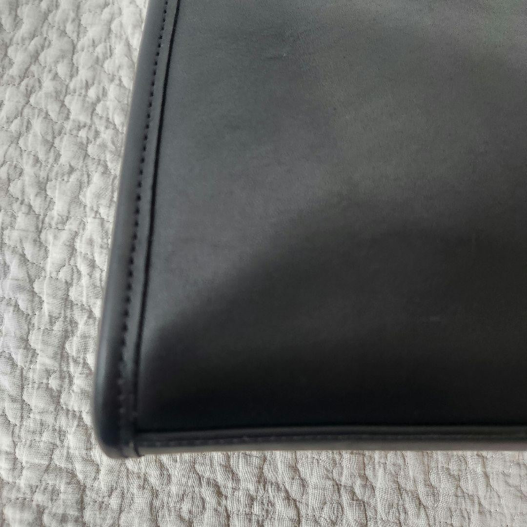 COACH Hand Bag Tote Purse Old Turn Lock Leather Black Authentic