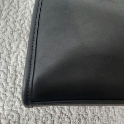 COACH Hand Bag Tote Purse Old Turn Lock Leather Black Authentic