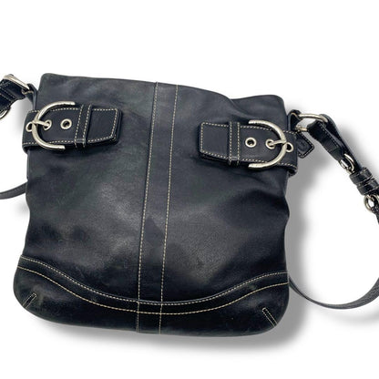 COACH Shoulder Bag Purse Leather Black Authentic