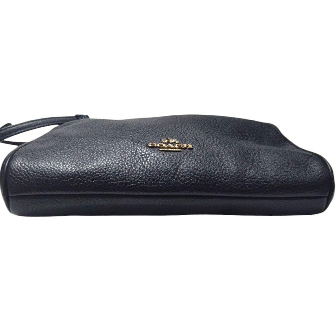 COACH Shoulder Bag Purse 2way Leather Navy Authentic