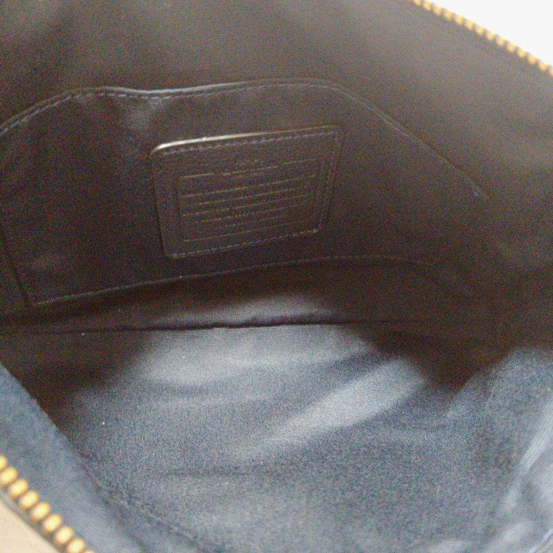 COACH Shoulder Bag Purse 2way Leather Navy Authentic