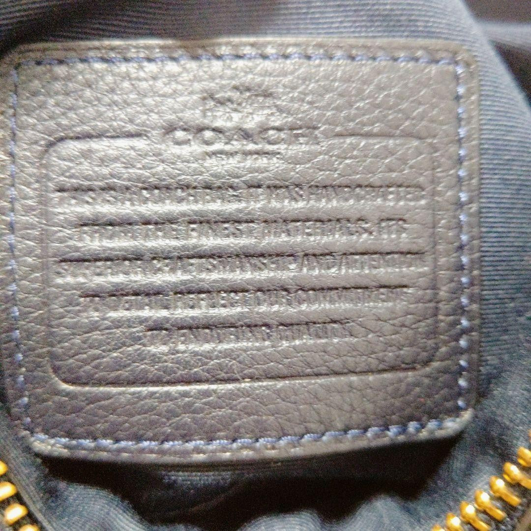 COACH Shoulder Bag Purse 2way Leather Navy Authentic