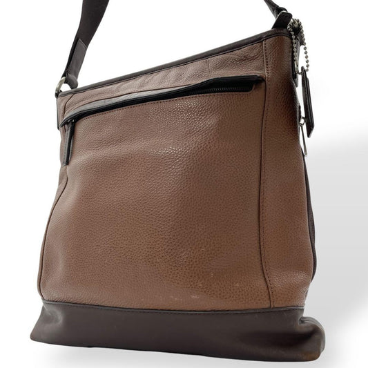 COACH Shoulder Bag Purse Leather Brown Dark Brown Authentic