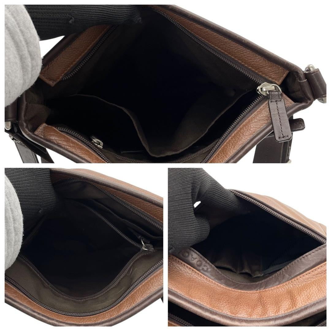 COACH Shoulder Bag Purse Leather Brown Dark Brown Authentic