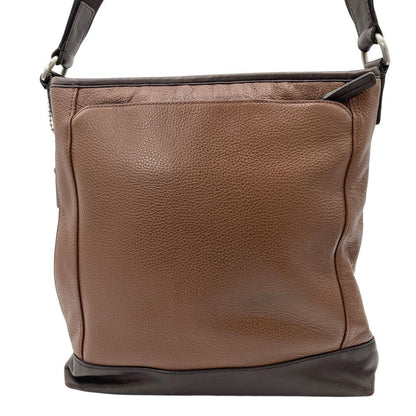 COACH Shoulder Bag Purse Leather Brown Dark Brown Authentic
