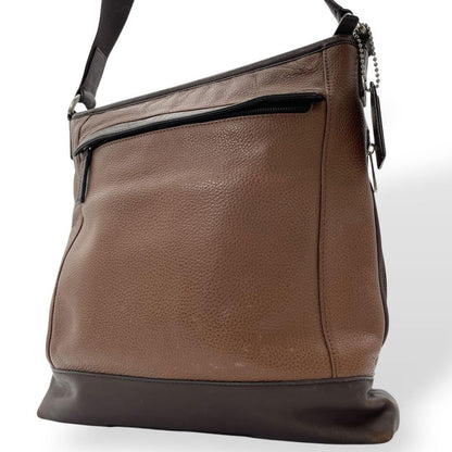 COACH Shoulder Bag Purse Leather Brown Dark Brown Authentic