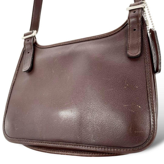 COACH Shoulder Bag Purse Old 9142 Leather Brown Authentic