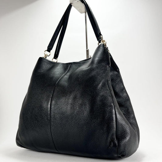 COACH Hand Bag Tote Purse Leather Black Authentic