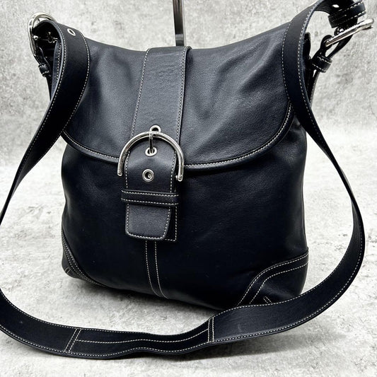 COACH Shoulder Bag Purse Soho Leather Black Authentic