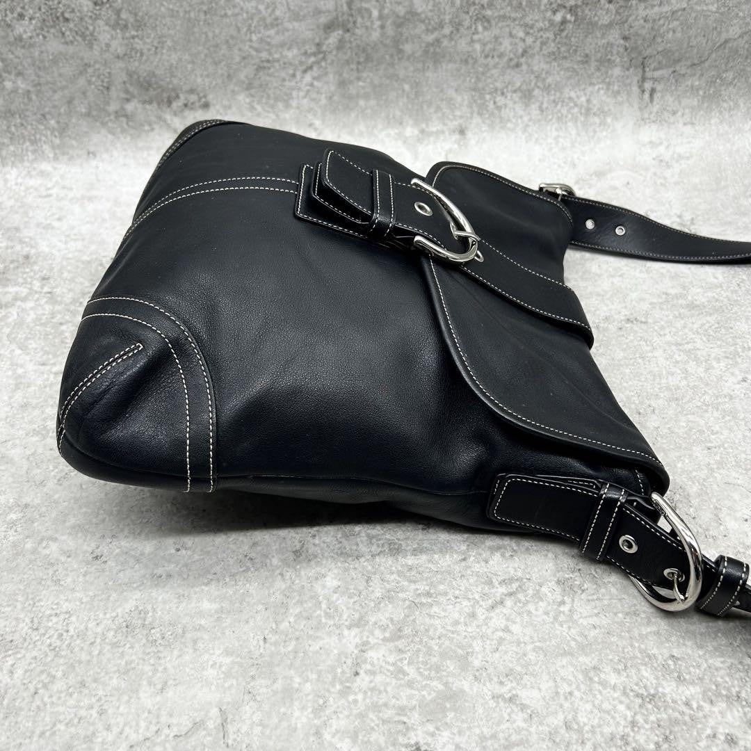 COACH Shoulder Bag Purse Soho Leather Black Authentic
