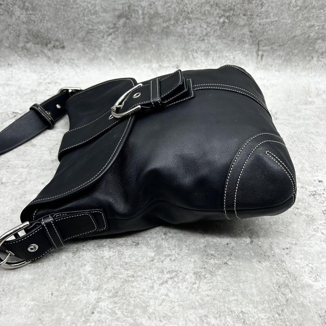 COACH Shoulder Bag Purse Soho Leather Black Authentic