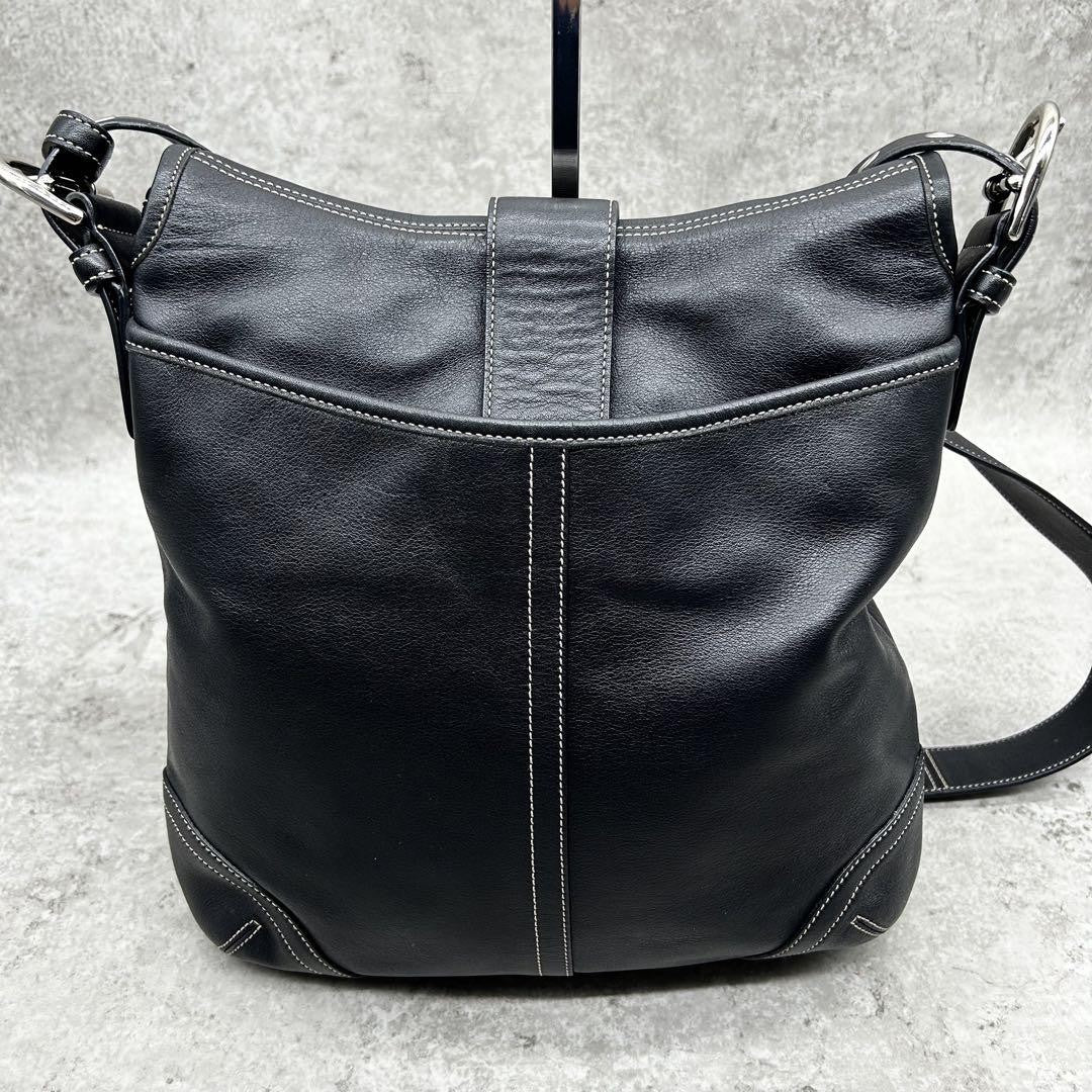 COACH Shoulder Bag Purse Soho Leather Black Authentic