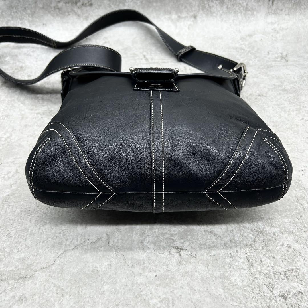 COACH Shoulder Bag Purse Soho Leather Black Authentic