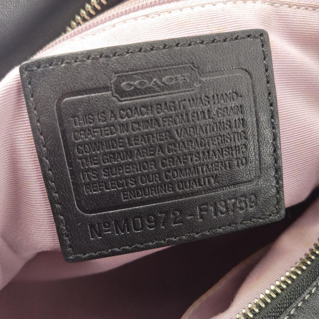 COACH Hand Bag Tote Purse Turn Lock Leather Black Authentic
