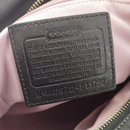 COACH Hand Bag Tote Purse Turn Lock Leather Black Authentic