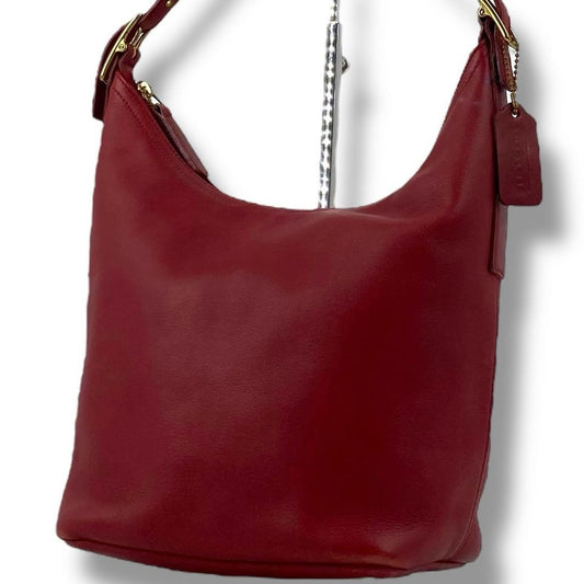 COACH Shoulder Bag Purse Old 9823 Leather Red Authentic