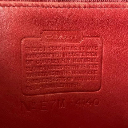 COACH Hand Bag Tote Purse Old 4140 Leather Red Authentic