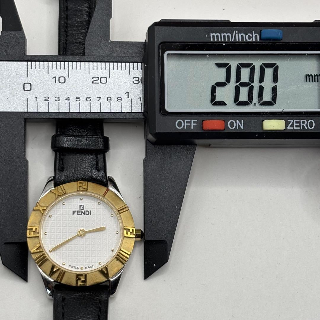 FENDI 2000L Quartz Watch Wristwatch FF Zucca Logo Gold Black Women's Authentic