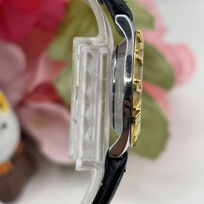FENDI 2000L Quartz Watch Wristwatch FF Zucca Logo Gold Black Women's Authentic