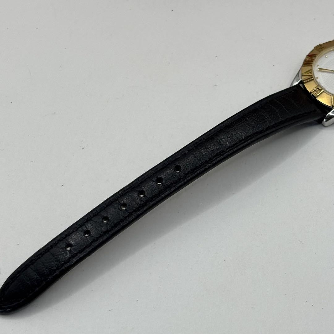 FENDI 2000L Quartz Watch Wristwatch FF Zucca Logo Gold Black Women's Authentic