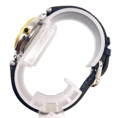 FENDI Quartz Watch Wristwatch FF Logo White Gold Women's Authentic