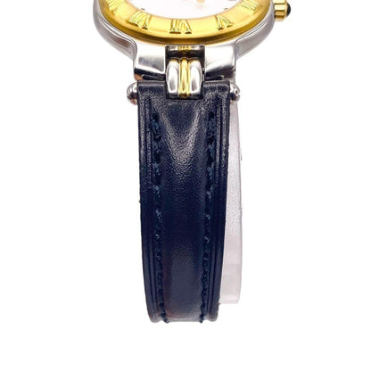 FENDI Quartz Watch Wristwatch FF Logo White Gold Women's Authentic