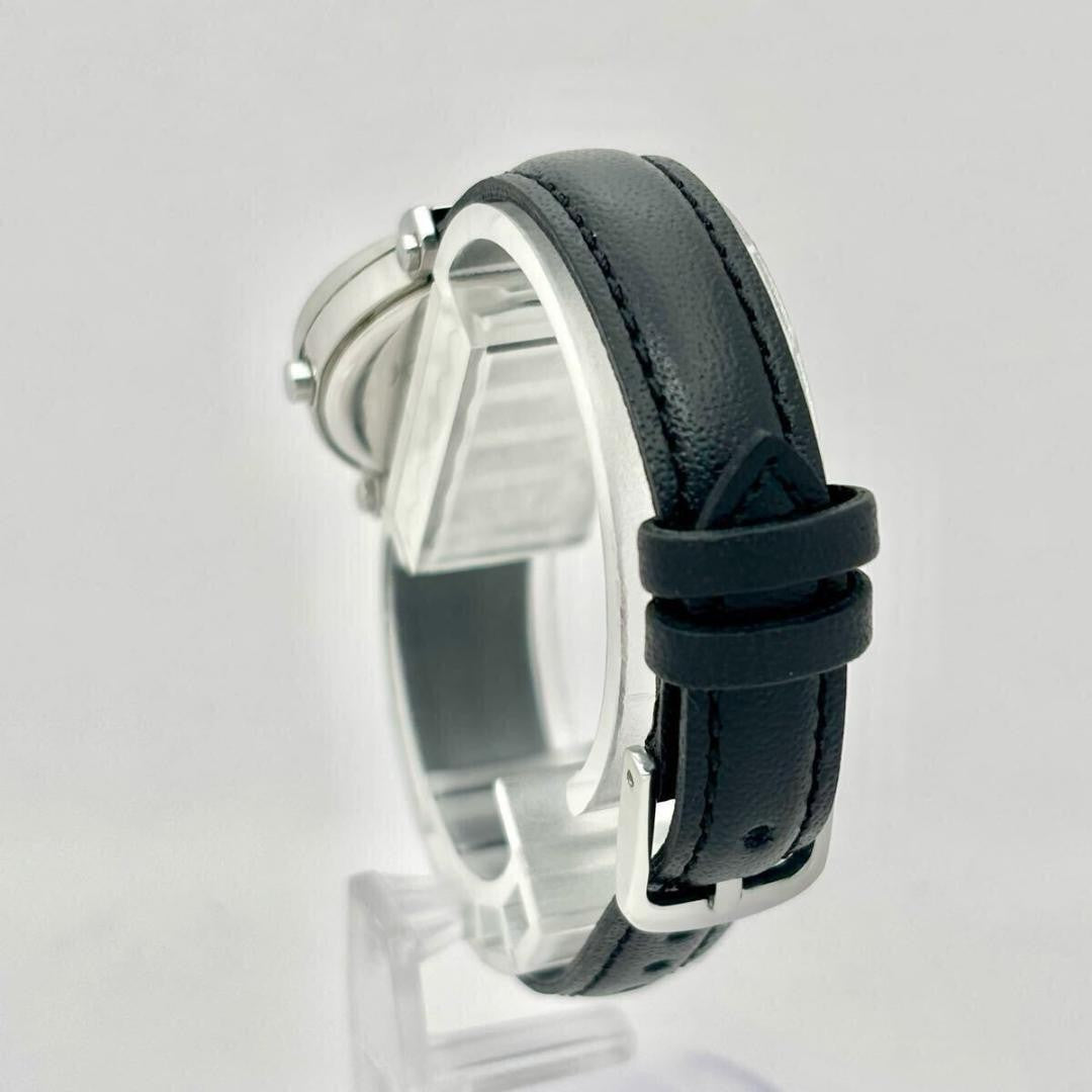 Saint Laurent Quartz Watch Wristwatch Logo Black Silver Women's Authentic