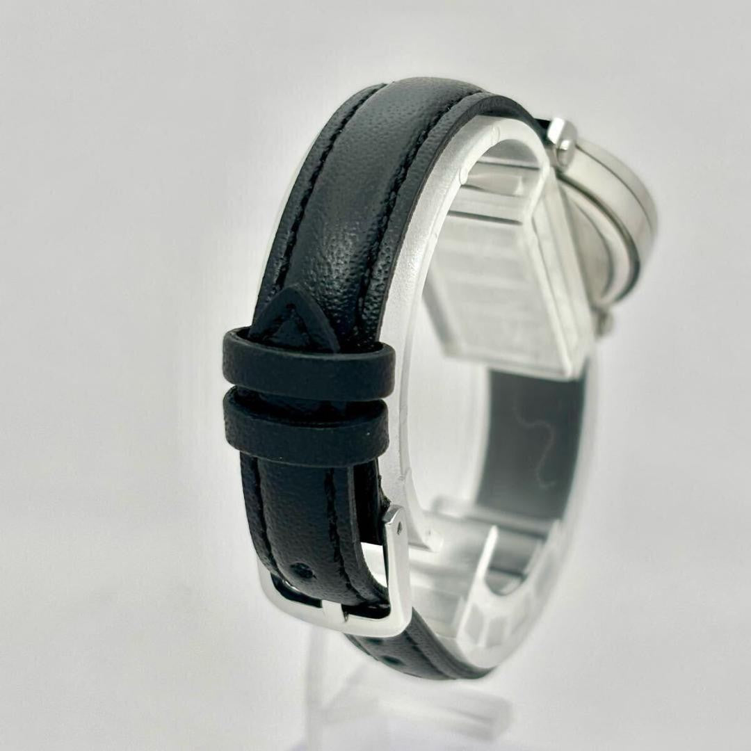 Saint Laurent Quartz Watch Wristwatch Logo Black Silver Women's Authentic