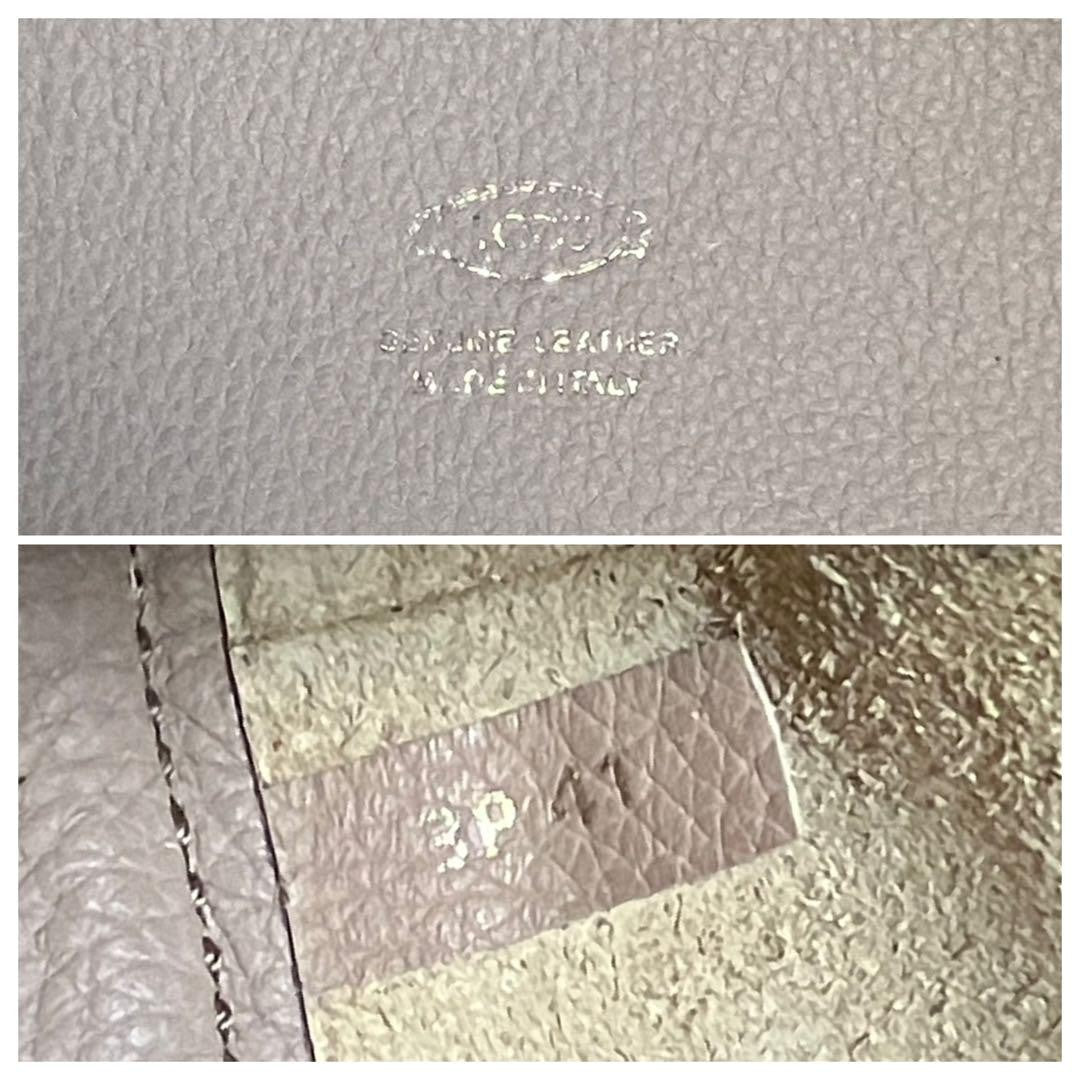 TOD'S Hand Shoulder Bag Tote Purse 2way Leather Pink Beige Authentic