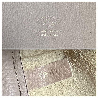 TOD'S Hand Shoulder Bag Tote Purse 2way Leather Pink Beige Authentic