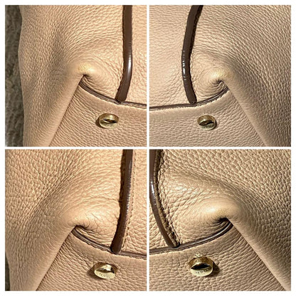 TOD'S Hand Shoulder Bag Tote Purse 2way Leather Pink Beige Authentic