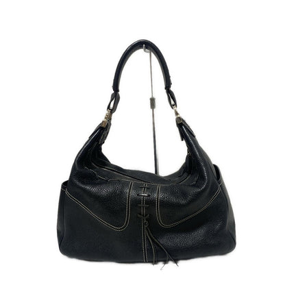 TOD'S Shoulder Bag Purse Leather Black Authentic