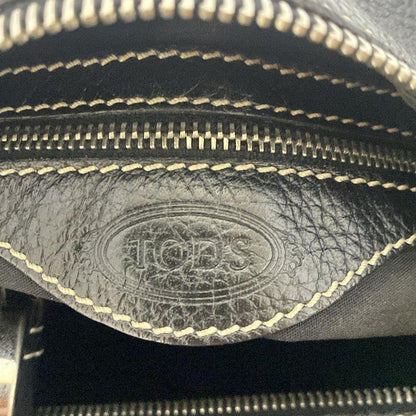 TOD'S Shoulder Bag Purse Leather Black Authentic