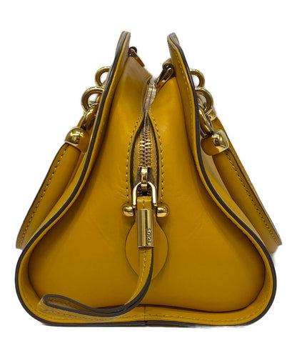 TOD'S Mini Hand Shoulder Bag Tote Purse 2way SELLA Mustard Authentic