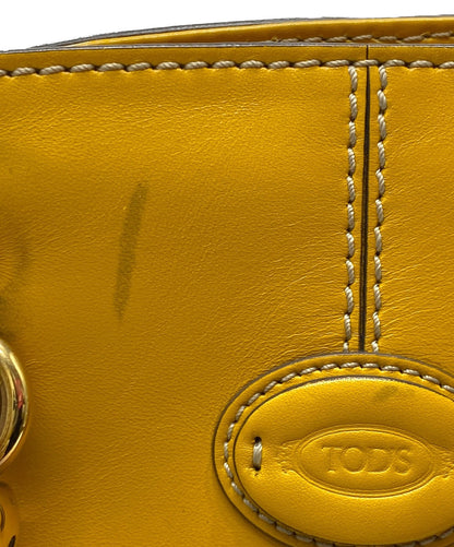 TOD'S Mini Hand Shoulder Bag Tote Purse 2way SELLA Mustard Authentic