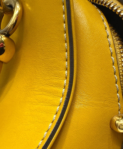 TOD'S Mini Hand Shoulder Bag Tote Purse 2way SELLA Mustard Authentic