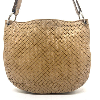 BOTTEGA VENETA Shoulder Bag Purse Intrecciato Leather Beige Authentic
