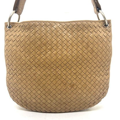 BOTTEGA VENETA Shoulder Bag Purse Intrecciato Leather Beige Authentic