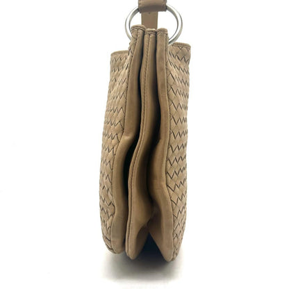 BOTTEGA VENETA Shoulder Bag Purse Intrecciato Leather Beige Authentic