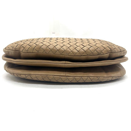 BOTTEGA VENETA Shoulder Bag Purse Intrecciato Leather Beige Authentic