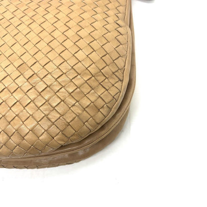 BOTTEGA VENETA Shoulder Bag Purse Intrecciato Leather Beige Authentic