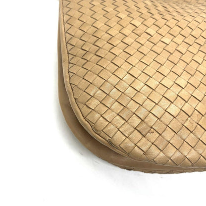 BOTTEGA VENETA Shoulder Bag Purse Intrecciato Leather Beige Authentic