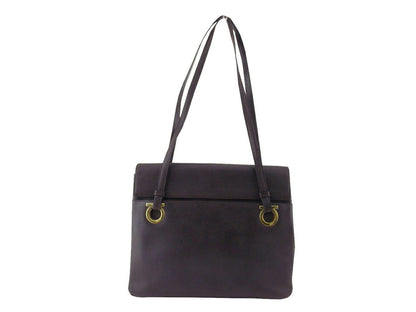 Salvatore Ferragamo Hand Bag Tote Purse Gancini Brown Authentic
