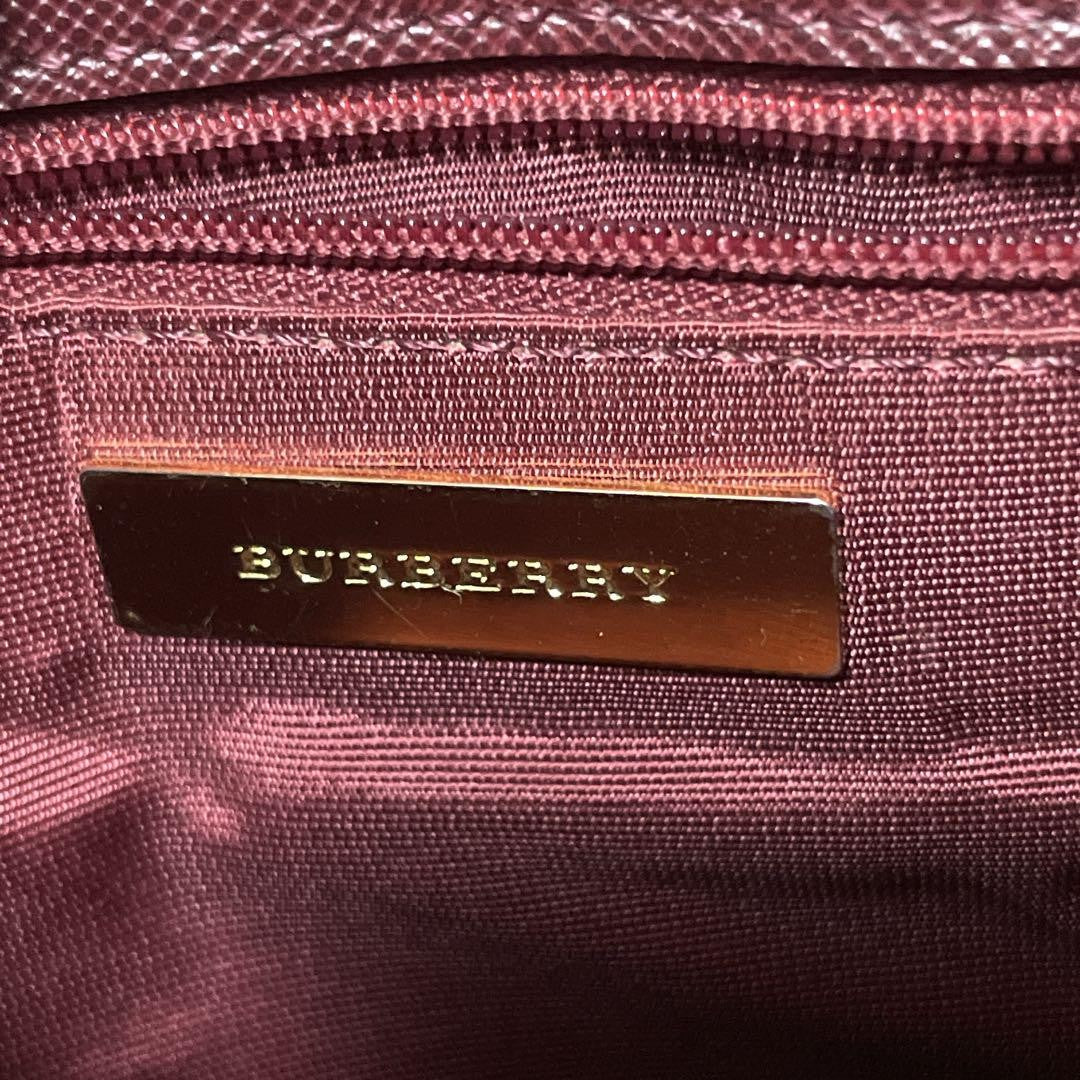 BURBERRY Shoulder Bag Purse Nova Check Canvas Leather Beige Red Authentic