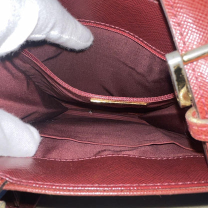 BURBERRY Shoulder Bag Purse Nova Check Canvas Leather Beige Red Authentic