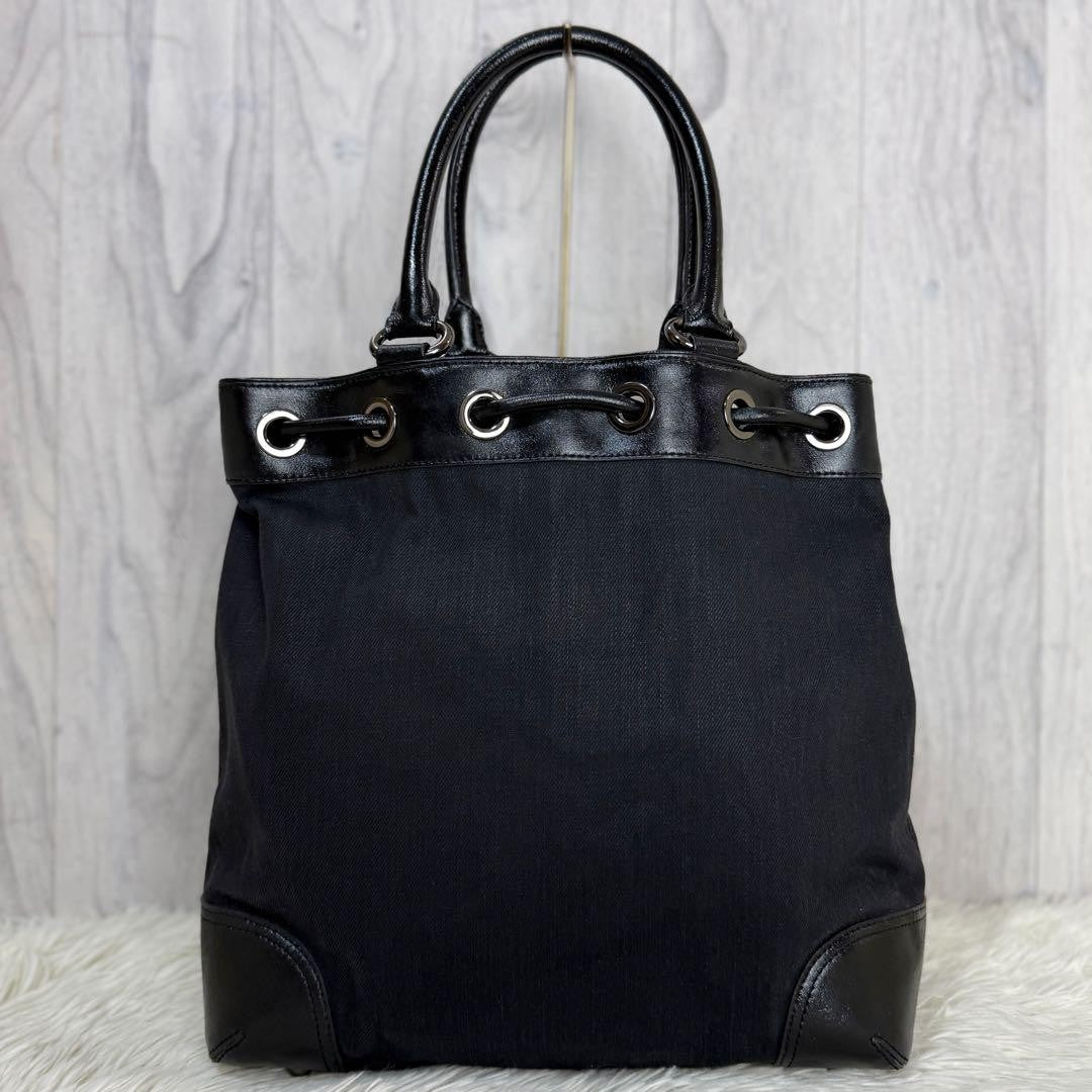 BURBERRY Hand Bag Tote Purse Black Authentic